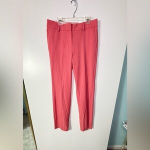#583 Ann Taylor Vibrant Coral Straight Leg Trousers size 0 NWT